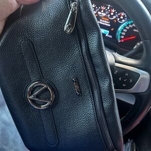 Valentino By Mario Valentino Black Leather Belt Bag